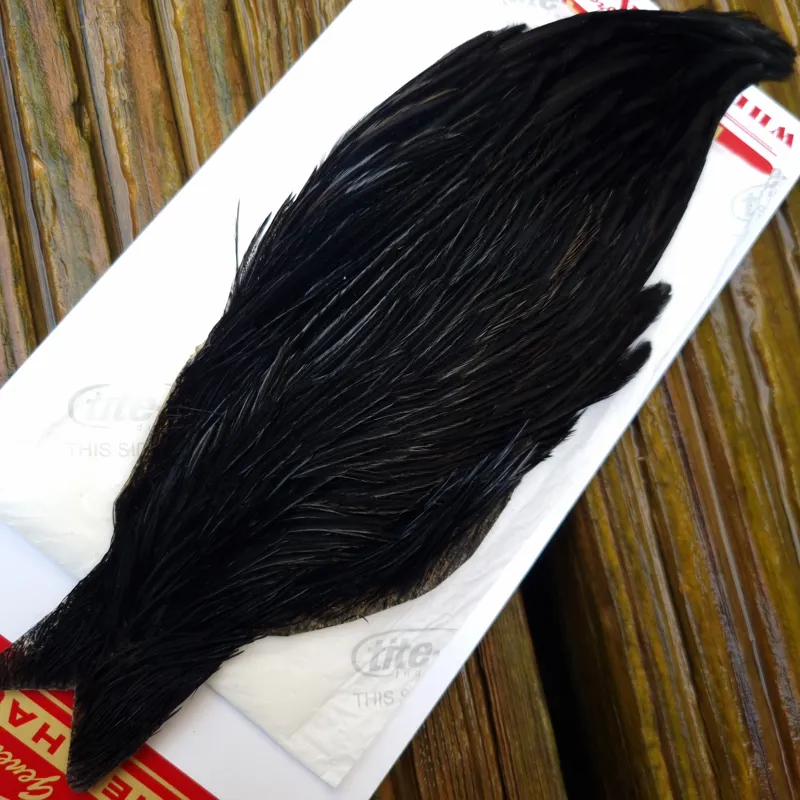 Whiting Hen Cape in Dyed Black B-2