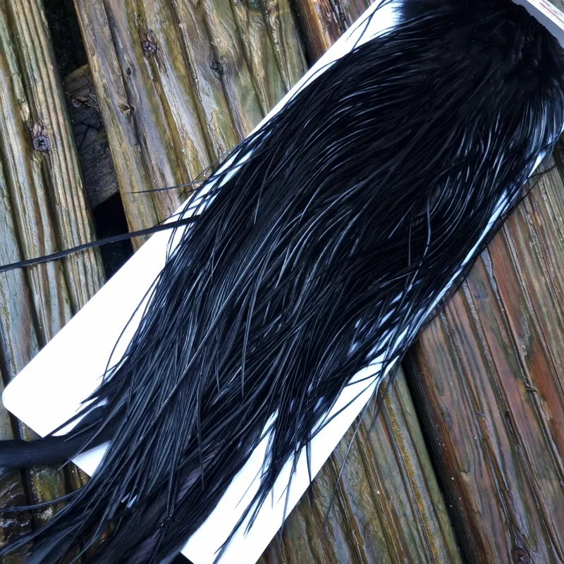 Whiting PRO-GRADE Dry Fly Rooster Saddle in Black B Approx Tying Sizes 12/14/16-4