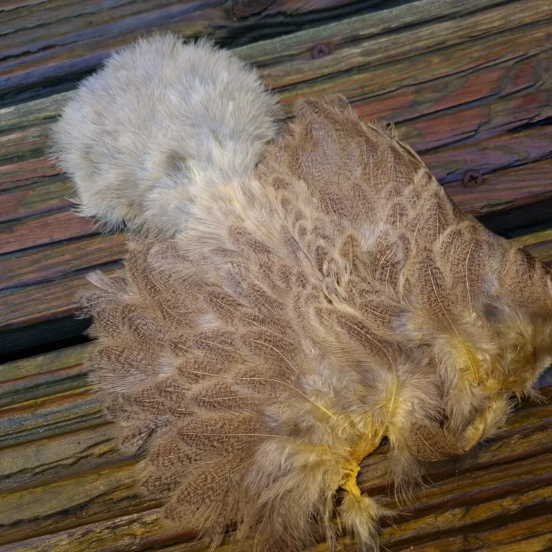 Whiting Brahma Hen Soft Hackle with Chickabou in Mottled Pale Yellow A-1