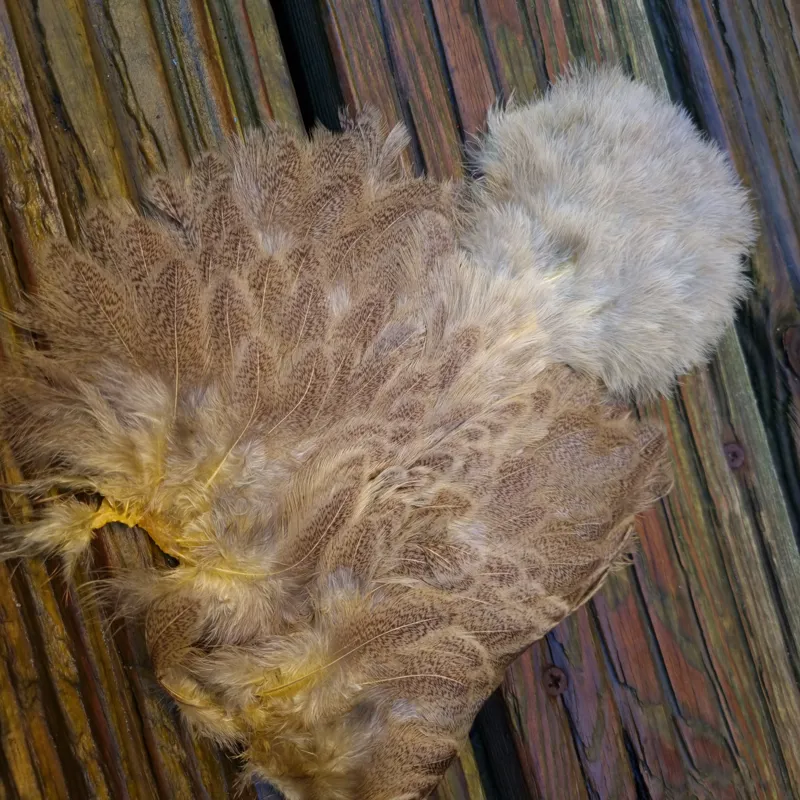 Whiting Brahma Hen Soft Hackle with Chickabou in Mottled Pale Yellow A-2