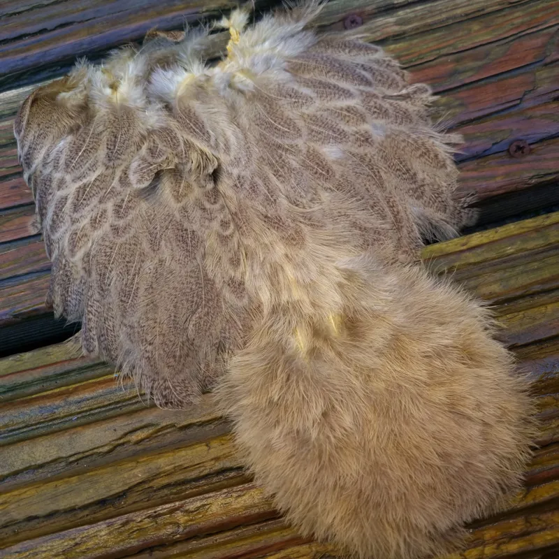 Whiting Brahma Hen Soft Hackle with Chickabou in Mottled Pale Yellow A