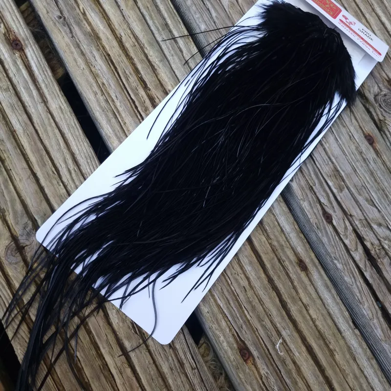 Whiting Pro-Grade Midge Rooster Saddle in Black C Approx Tying Sizes Few 14 and Stuffed with 16/18/20/22 with a few going a little smaller-1
