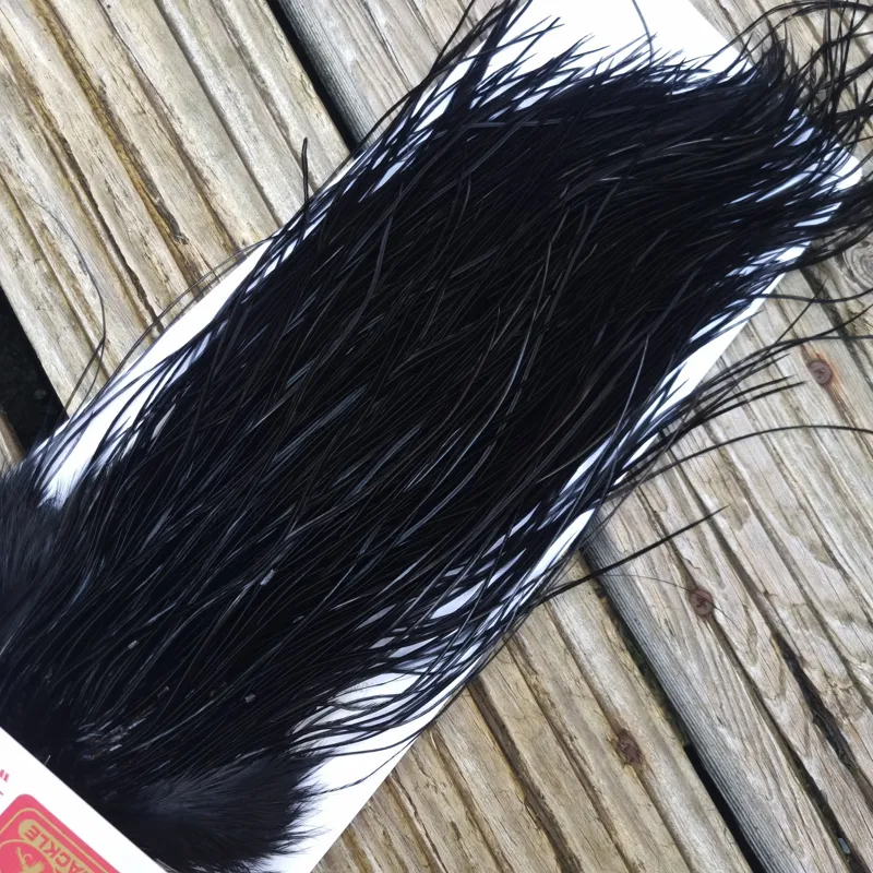 Whiting Pro-Grade Midge Rooster Saddle in Black C Approx Tying Sizes Few 14 and Stuffed with 16/18/20/22 with a few going a little smaller-5