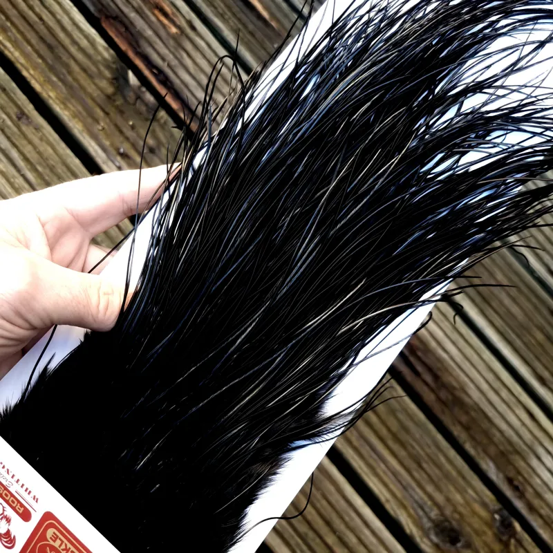 Whiting Pro-Grade Midge Rooster Saddle in Black C Approx Tying Sizes Few 14 and Stuffed with 16/18/20/22 /24/26b and out of sight-3