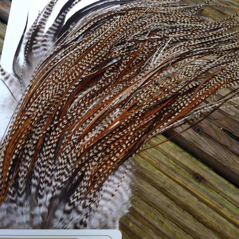 Whiting Heritage Hackles Rooster Saddle in Mixed Colours C Grizzly/Grizzly Variant/Greenwell's/Furnace Tying Approx Few 12 and Stuffed with 14/16 and few 18-5