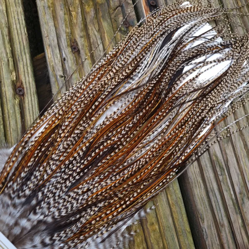 Whiting Heritage Hackles Rooster Saddle in Mixed Colours C Grizzly/Grizzly Variant/Greenwell's/Furnace Tying Approx Few 12 and Stuffed with 14/16 and few 18-6