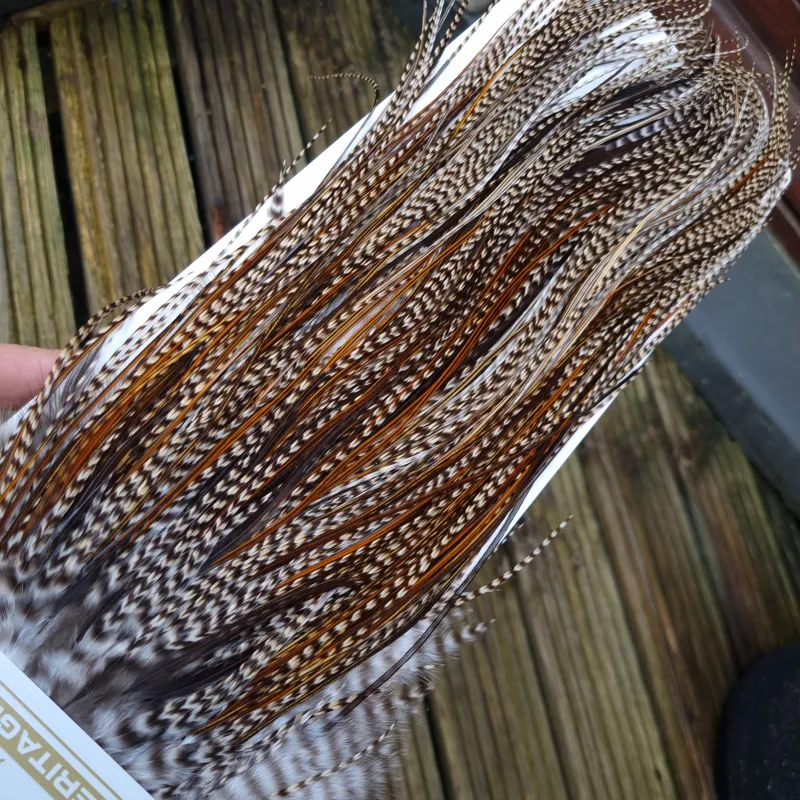 Whiting Heritage Hackles Rooster Saddle in Mixed Colours C Grizzly/Grizzly Variant/Greenwell's/Furnace Tying Approx Few 12 and Stuffed with 14/16 and few 18