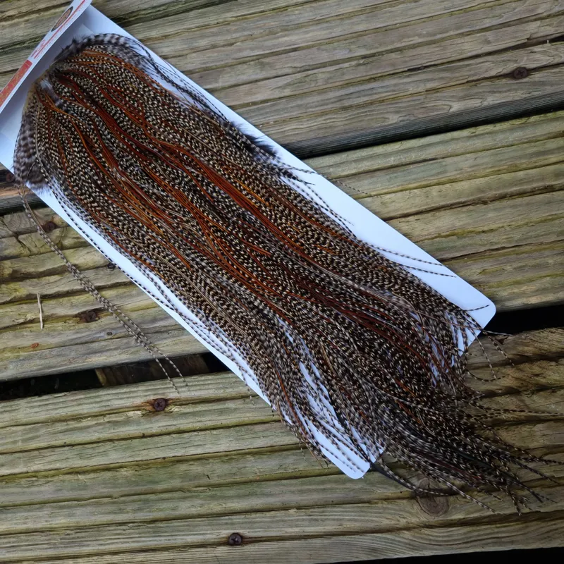 Whiting Bronze Grade Midge Rooster Saddle in CREE C Approx Tying Size Some 14 and stuffed with 16/18/20/22/24 and out of sight-2