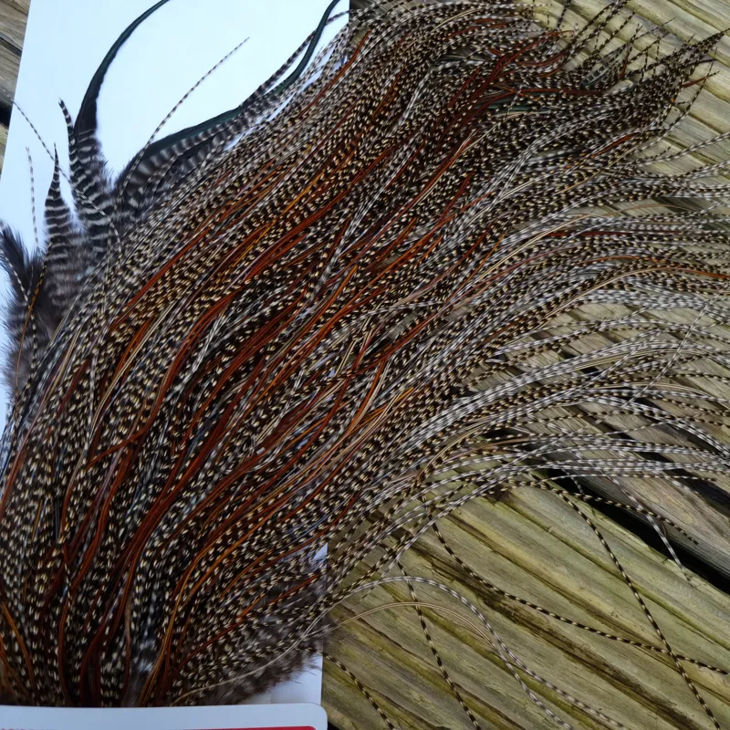 Whiting Bronze Grade Midge Rooster Saddle in CREE C Approx Tying Size Some 14 and stuffed with 16/18/20/22/24 and out of sight-6