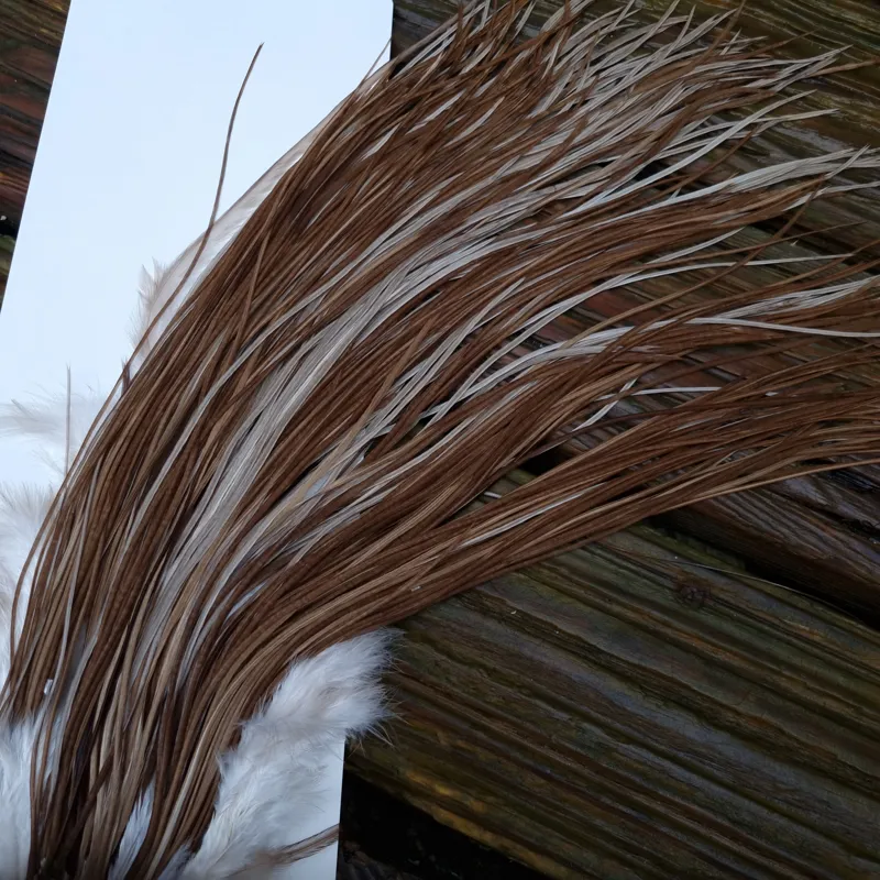 Whiting Heritage Hackles Rooster Saddle in Mixed Colours C Natural Medium Brown Dun  Tying Approx 10/12/14/16-6