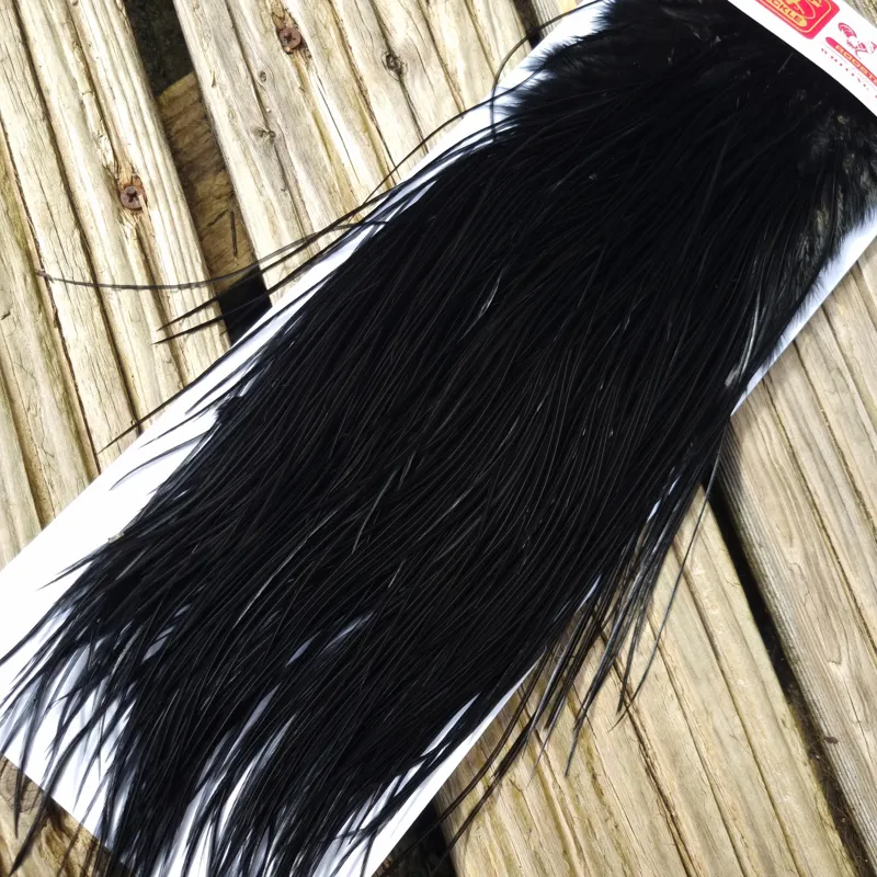 Whiting Pro-Grade Midge Rooster Saddle in Black C Approx Tying Sizes 14/16/18 with a few going smaller-3