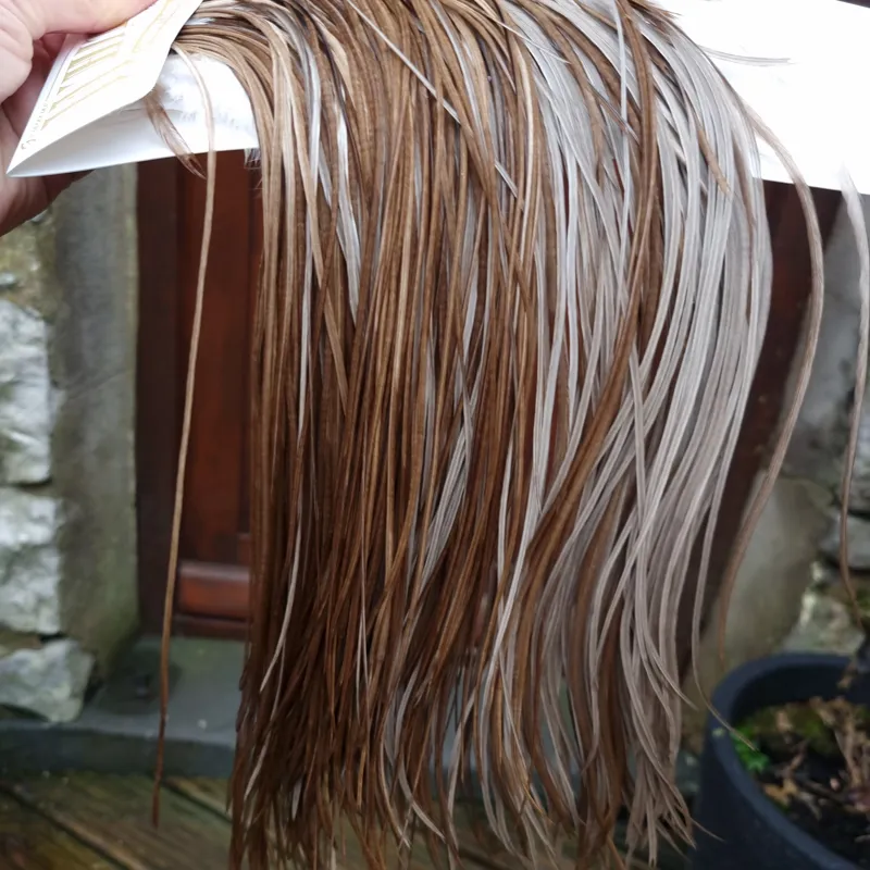 Whiting Heritage Hackles Rooster Saddle in Mixed Colours C Natural Medium Brown Dun  Tying Approx 10/12/14/16-2