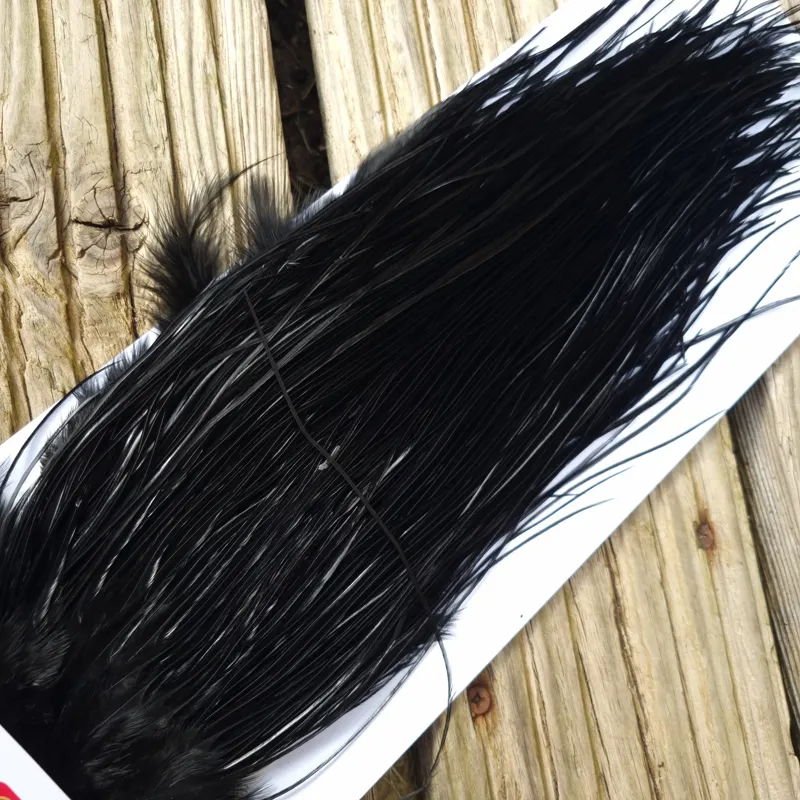 Whiting Pro-Grade Midge Rooster Saddle in Black C Approx Tying Sizes 14/16/18 with a few going smaller-5