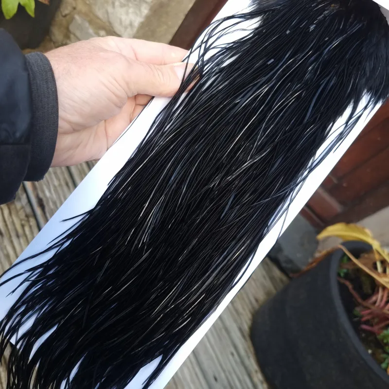 Whiting Pro-Grade Midge Rooster Saddle in Black C Approx Tying Sizes Few 14 and Stuffed with 16/18/20/22 with a few going a little smaller-7