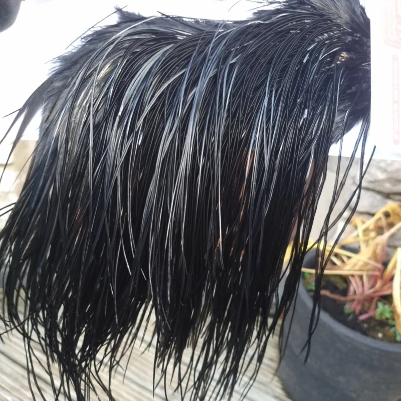 Whiting Pro-Grade Midge Rooster Saddle in Black C Approx Tying Sizes Few 14 and Stuffed with 16/18/20/22 with a few going a little smaller-2