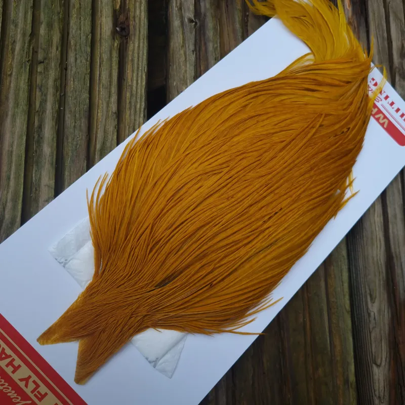 Whiting Commercial Grade Dry Fly Cape in White dyed Copper OLIVE C-1