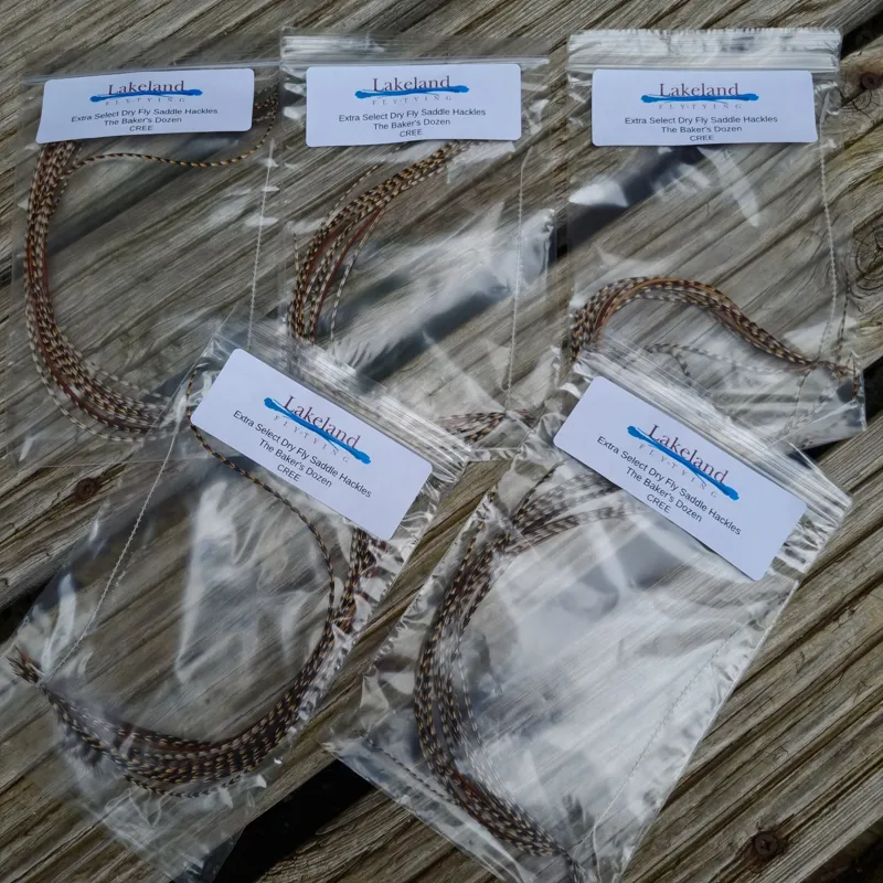 Lakeland Fly-Tying Extra Select Dry Fly Saddle Hackle Packs The Baker's Dozen in CREE-2