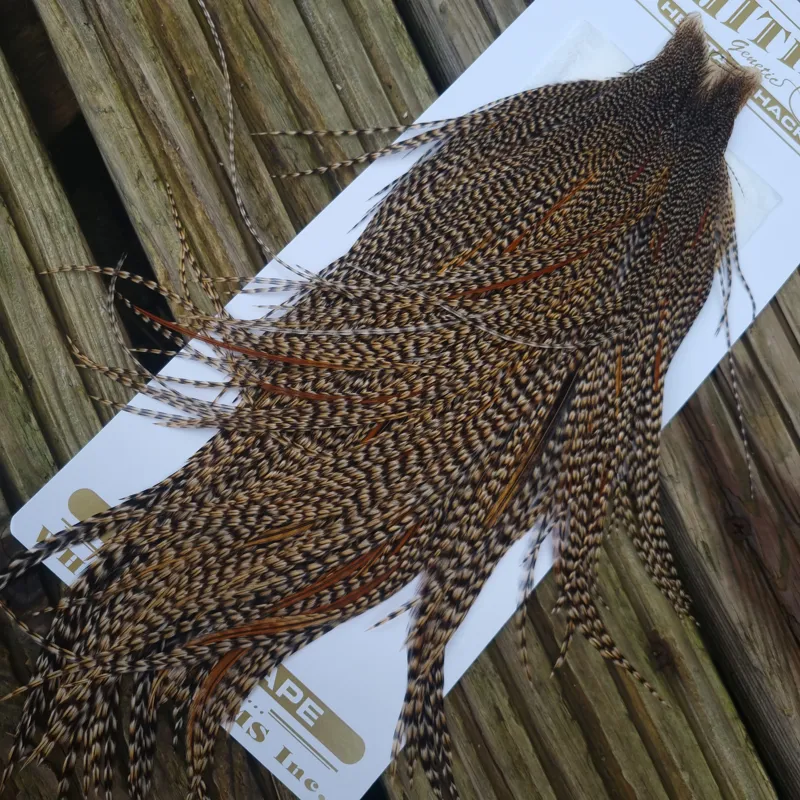 Whiting Heritage Hackles Rooster Cape in Mixed Colours Classic CREE with  a Light Splashing of Furnace Hackles A -2