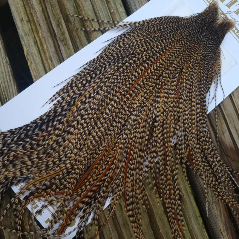 Whiting Heritage Hackles Rooster Cape in Mixed Colours Classic CREE with  a Light Splashing of Furnace Hackles A -1