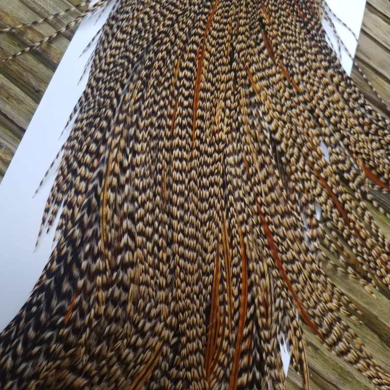 Whiting Heritage Hackles Rooster Cape in Mixed Colours Classic CREE with  a Light Splashing of Furnace Hackles A -3