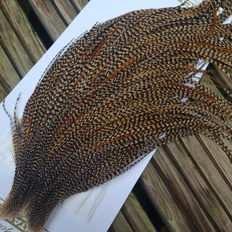 Whiting Heritage Hackles Rooster Cape in Mixed Colours Classic CREE with  a Light Splashing of Furnace Hackles A -4