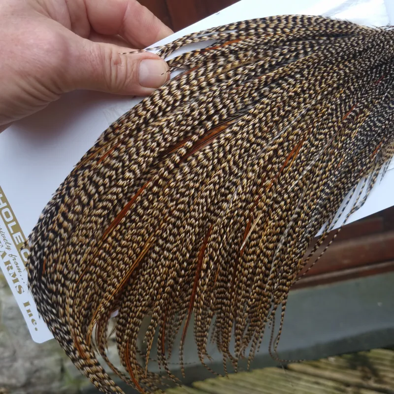 Whiting Heritage Hackles Rooster Cape in Mixed Colours Classic CREE with  a Light Splashing of Furnace Hackles A -5