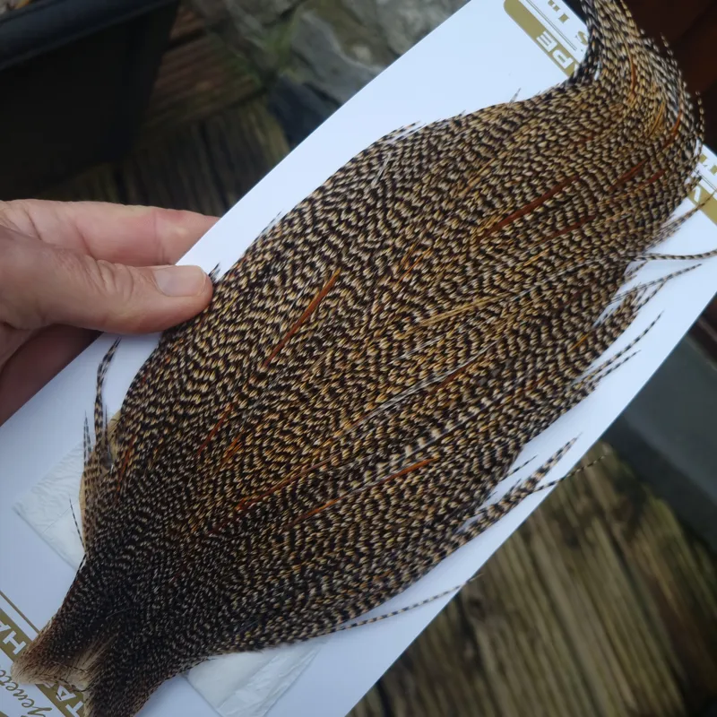 Whiting Heritage Hackles Rooster Cape in Mixed Colours Classic CREE with  a Light Splashing of Furnace Hackles A -6