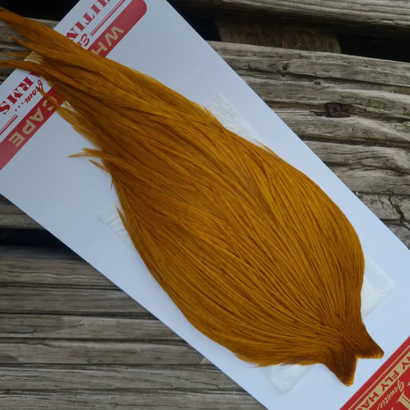 Whiting Commercial Grade Dry Fly Cape in White dyed COPPER OLIVE B-4