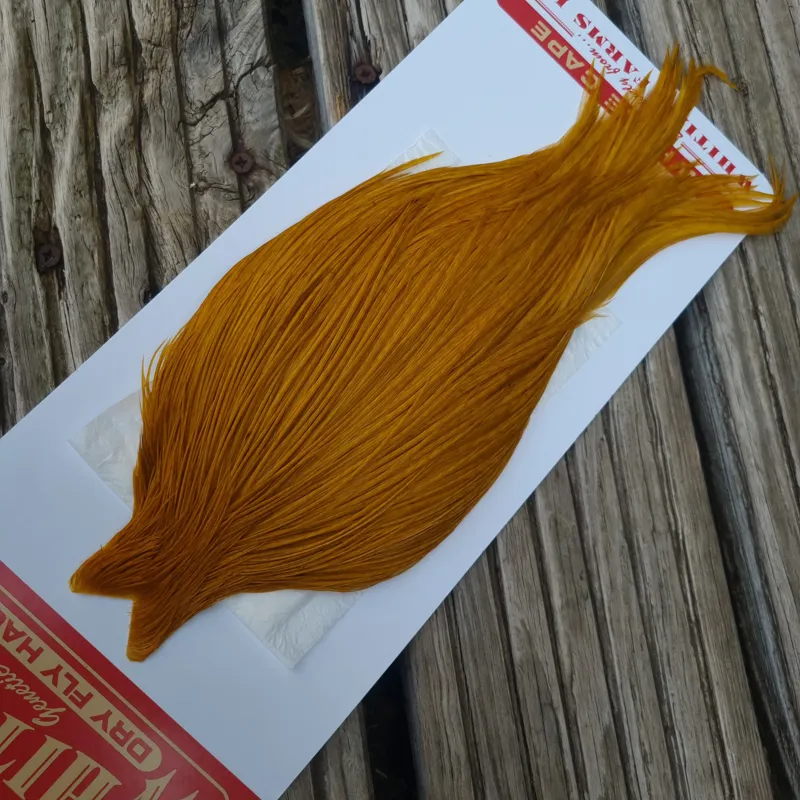 Whiting Commercial Grade Dry Fly Cape in White dyed COPPER OLIVE B-1