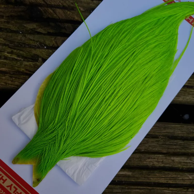 Whiting Commercial Grade Dry Fly Cape in Hi Vis Green Chartreuse A