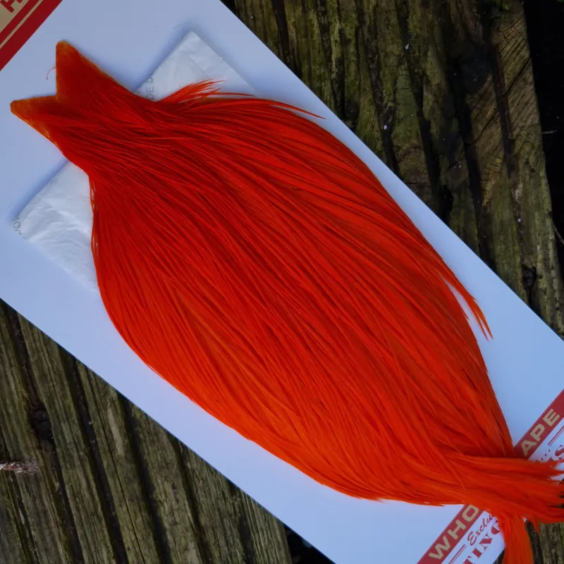 Whiting Commercial Grade Dry Fly Cape in Hi Vis Orange A