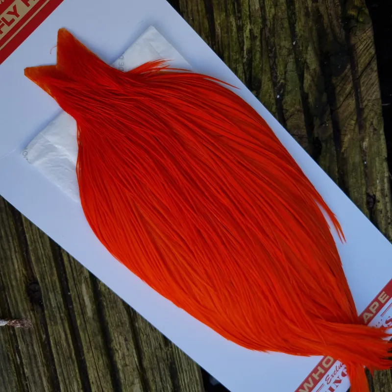 Whiting Commercial Grade Dry Fly Cape in Hi Vis Orange A-2