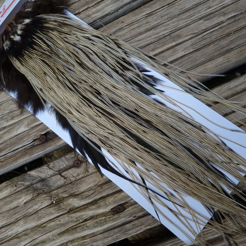 Whiting Commercial Grade Dry Fly Saddle in Silver Badger A Approx Tying Sizes 12/14 /16-1