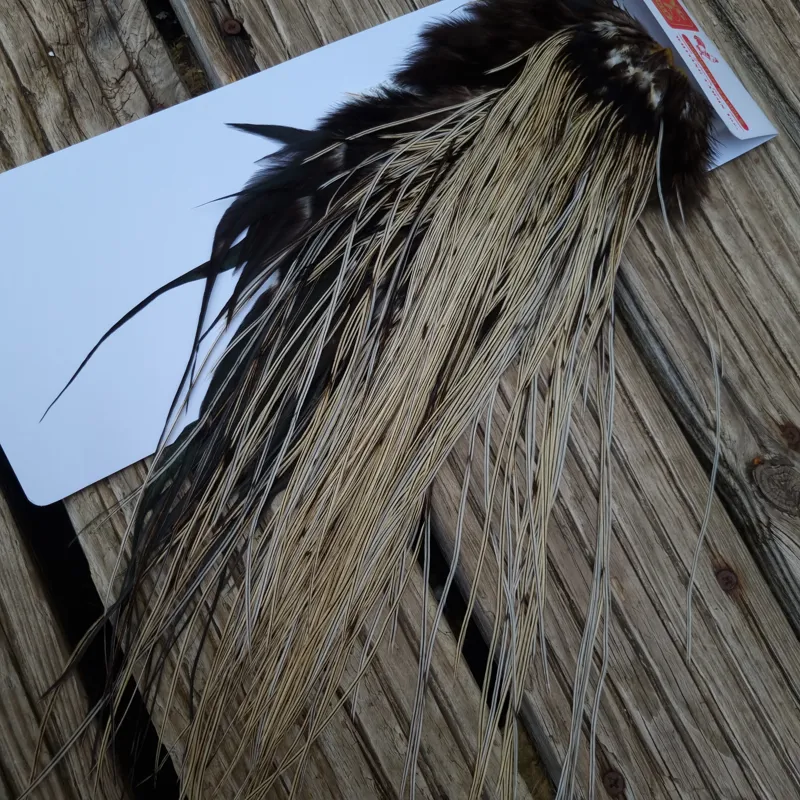 Whiting Commercial Grade Dry Fly Saddle in Silver Badger A Approx Tying Sizes 12/14 /16-3