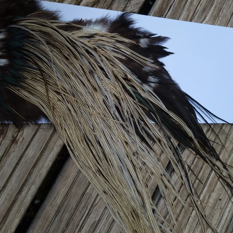 Whiting Commercial Grade Dry Fly Saddle in Silver Badger A Approx Tying Sizes 12/14 /16-4