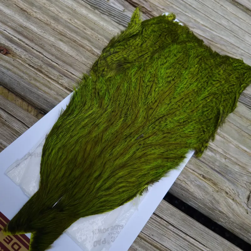 Whiting Coq de Leon Hen Cape in Speckled Fl.Green Chartreuse-1