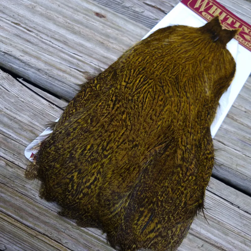 Whiting Coq de Leon Hen Cape in Speckled Yellow