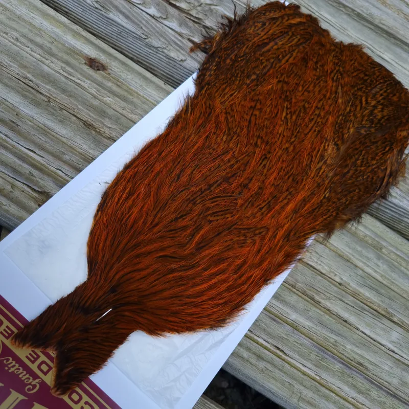 Whiting Coq de Leon Hen Cape in Speckled Burnt Orange-1