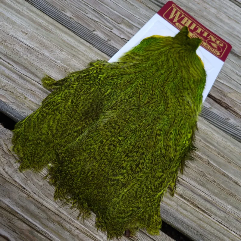 Whiting Coq de Leon Hen Cape in Speckled Fl.Yellow Chartreuse