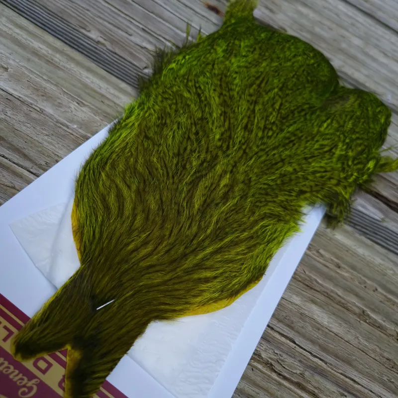 Whiting Coq de Leon Hen Cape in Speckled Fl.Yellow Chartreuse-2