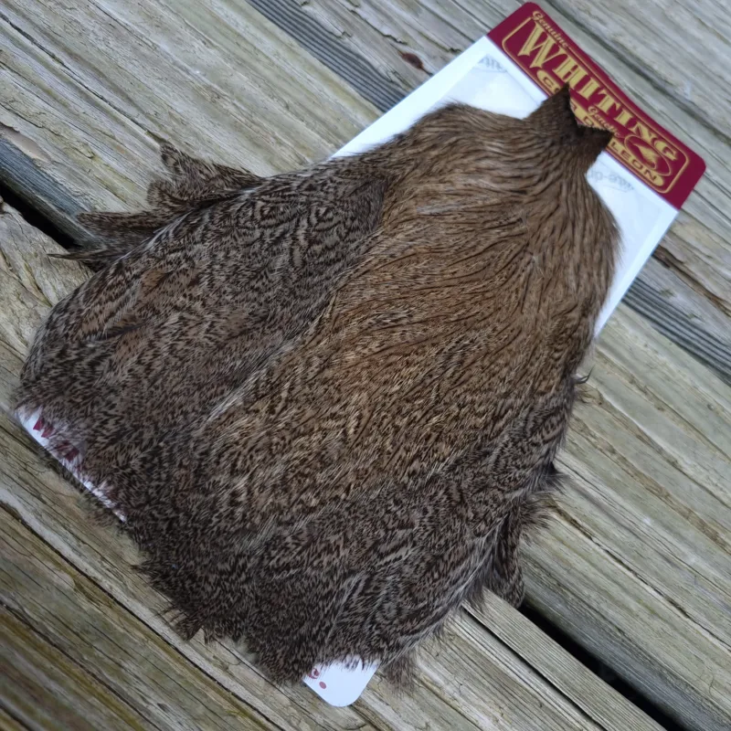 Whiting Coq de Leon Hen Cape in Brown Speckled-9