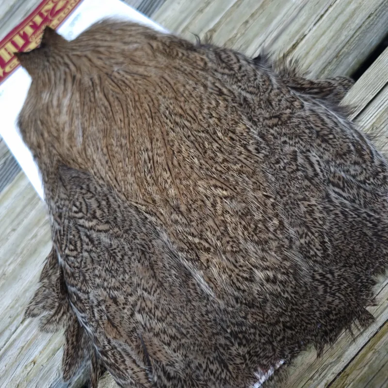 Whiting Coq de Leon Hen Cape in Brown Speckled-7