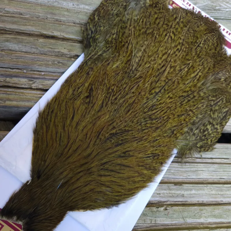 Whiting Coq de Leon Hen Cape in Speckled Olive-3