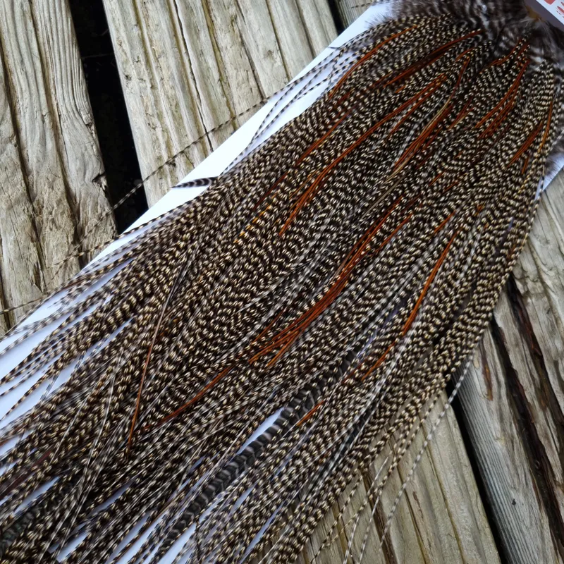 Whiting Pro-Grade Midge Rooster Saddle in CREE D CREE with a Light Splashing of Furnace Tying approx  14/16/18/20 and  a few smaller-6
