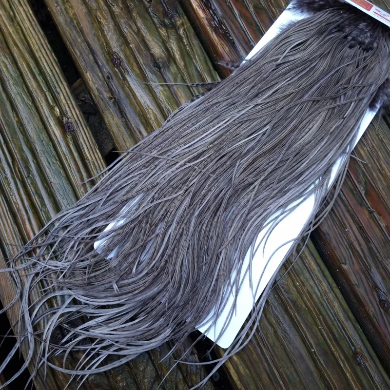 Whiting PRO-GRADE Dry Fly Rooster Saddle in Dark Dun B Approx Tying Sizes some 12's and stuffed with 14/16 and a few going smaller-5