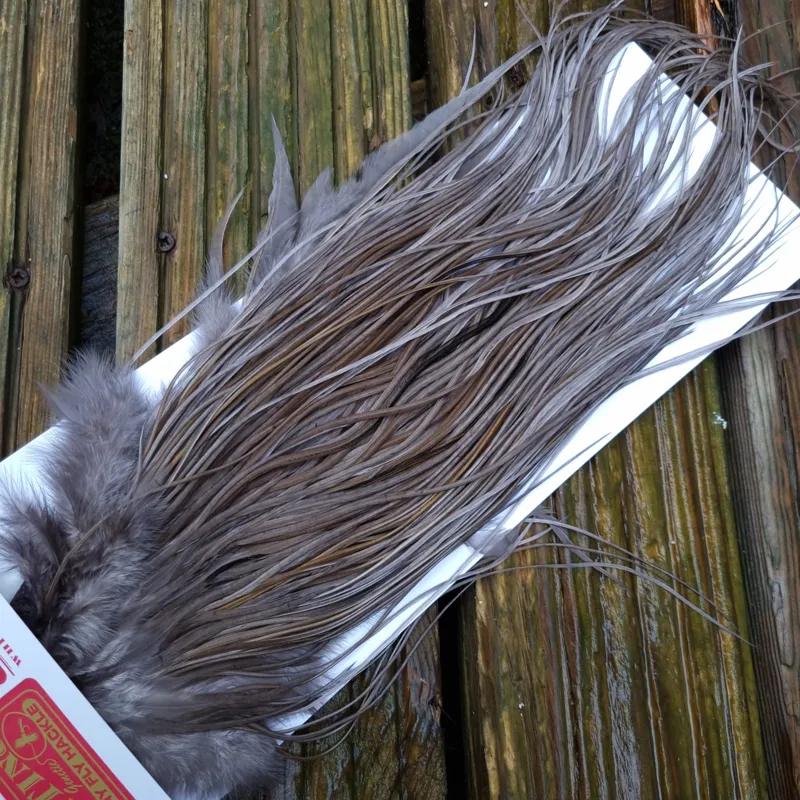 Whiting PRO-GRADE Dry Fly Rooster Saddle in Dark Dun B Approx Tying Sizes10/12/14/16-2