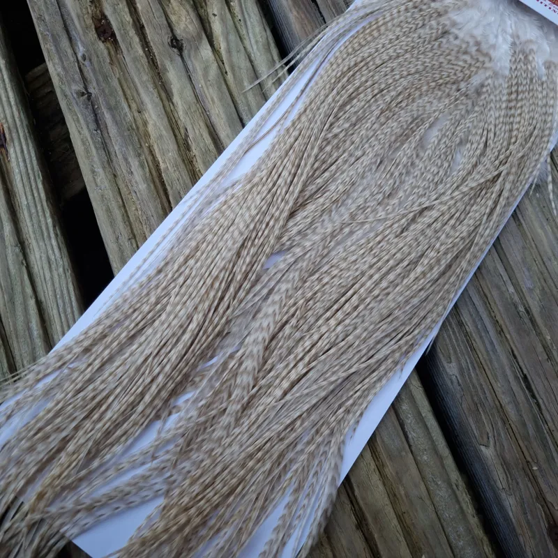 Whiting PRO-Grade Midge Rooster Saddle in Dun Grizzly B Approx Tying Sizes  14 16 18 and a few going smaller-4