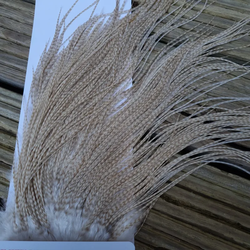 Whiting PRO-Grade Midge Rooster Saddle in Dun Grizzly B Approx Tying Sizes  14 16 18 and a few going smaller-3