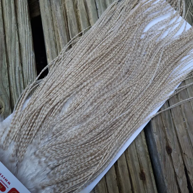 Whiting PRO-Grade Midge Rooster Saddle in Dun Grizzly B Approx Tying Sizes  14 16 18 and a few going smaller-5