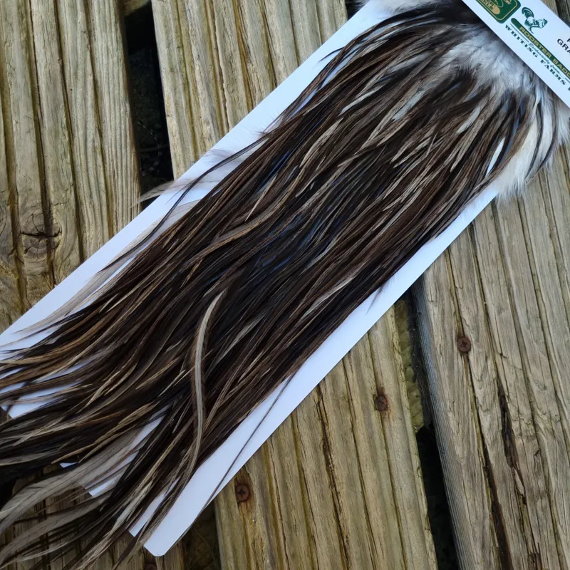 Whiting Hebert Miner Pro-Grade Dry Fly Rooster Saddle in Dark Gray Dun B Slate Gray to VERY Dark Gray Tying Approx 10 12 odd 14-3